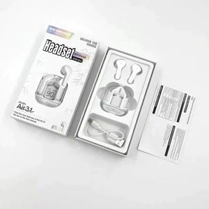 HEAVY BASS Air31 Earbuds Wireless Crystal Transparent Touch Control Bluetooth 5.3