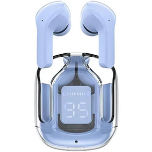 HEAVY BASS Air31 Earbuds Wireless Crystal Transparent Touch Control Bluetooth 5.3